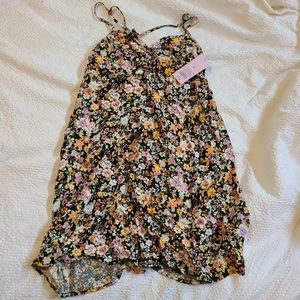 Women's Sleeveless Fit & Flare Dress Wild Fable Sun Dress Black Floral
